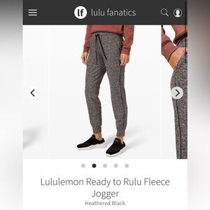 lululemon athletica Heathered Black Ready To Rulu Jogger Pants